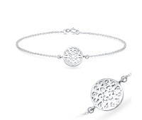 Carve Flower Style Silver Bracelet BRS-616